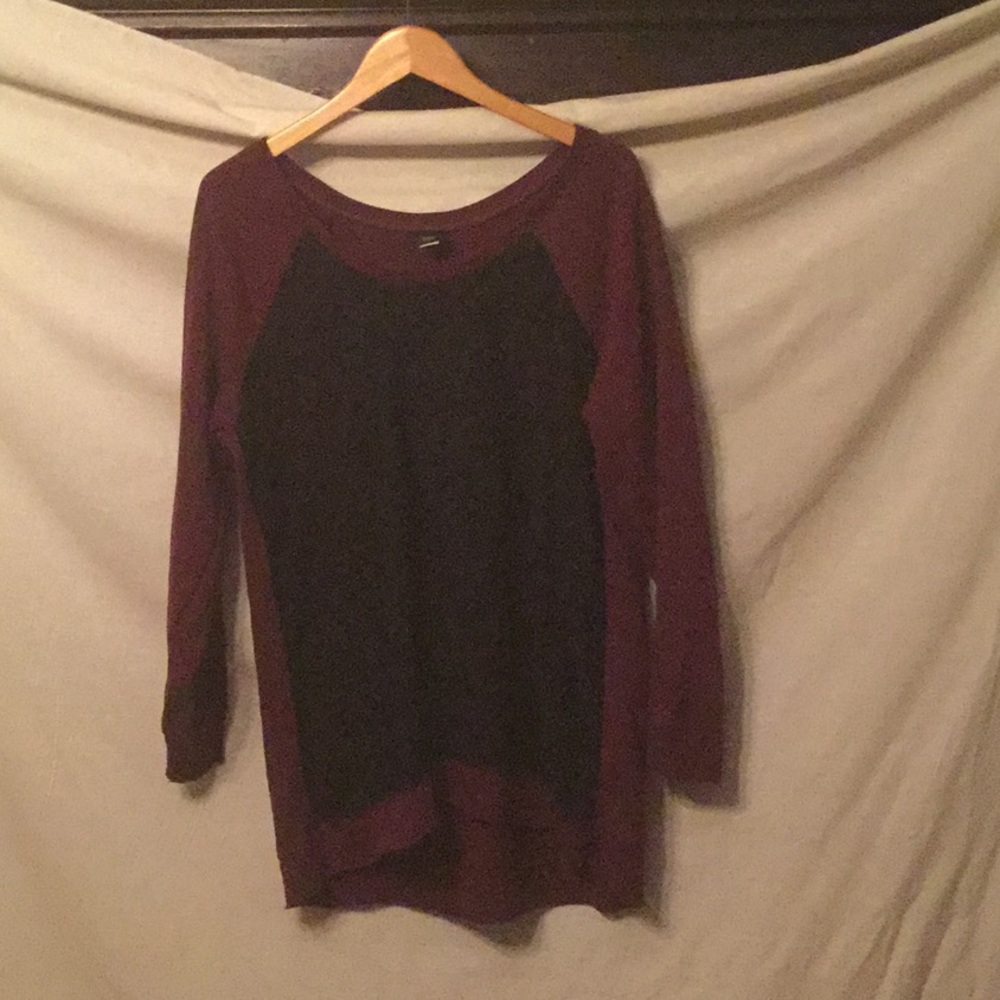 Torrid magenta and black lace sweatshirt